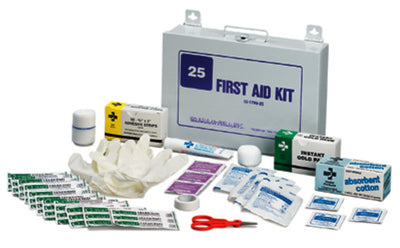 Graham Field Stocked First Aid Kit - 25 person Metal case w/1 shelf 10-1/2" x 7-1/2" x 2-1/2" ( Packaging - Each of 1 )