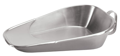 Graham Field Stainless Steel Fracture Bed Pan 12 ½" x 9 ¼" (31.8 x 23.5 cm)) Front height: 3" (7.6 cm) Back height: 1" (2.5 cm) ( Packaging - Each of 1 )