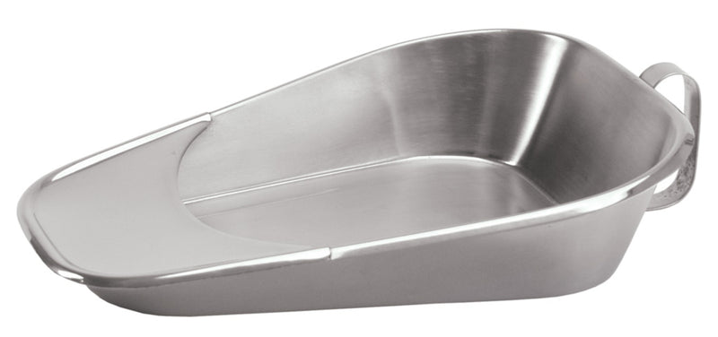 Graham Field Stainless Steel Fracture Bed Pan 12 ½" x 9 ¼" (31.8 x 23.5 cm)) Front height: 3" (7.6 cm) Back height: 1" (2.5 cm) ( Packaging - Each of 1 )