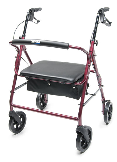 Graham Field Lumex Walkabout Imperial ConTour Hemi Bariatric Four-Wheel Rollator, Burgundy ( Packaging - Each of 1 )