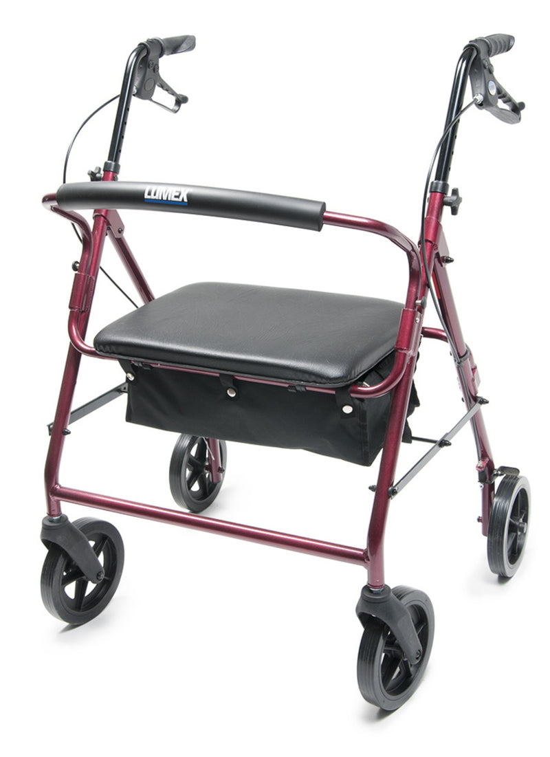Graham Field Lumex Walkabout Imperial ConTour Hemi Bariatric Four-Wheel Rollator, Burgundy ( Packaging - Each of 1 )