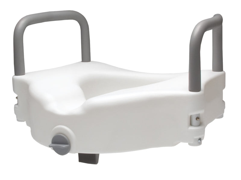 Graham Field Lumex Locking Raised Toilet Seat With Removable Armrests in Retail Packaging ( Packaging - Case of 2 )