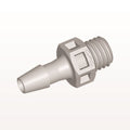 Threaded Connector, Barbed, Natural, 100/Bag - Fits 1/8 inch ID Tubing (0.125 inch, 3.18 mm) x 1/4"-28 UNF - KS4