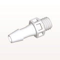 Threaded Connector, Barbed, White, 100/Bag - Fits 5/32 inch ID Tubing (0.156 inch, 3.97 mm) x 1/4"-28 UNF - KS530