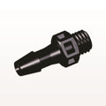 Threaded Connector, Barbed, Black, 100/Bag - Fits 5/32 inch ID Tubing (0.156 inch, 3.97 mm) x 1/4"-28 UNF - KS531