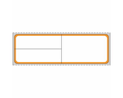 PDC Label Meditech Direct Thermal Paper Permanent 1" Core 4"x1 1/4" White with Orange 1000 per Roll, 8 Rolls per Case | LDWHP159