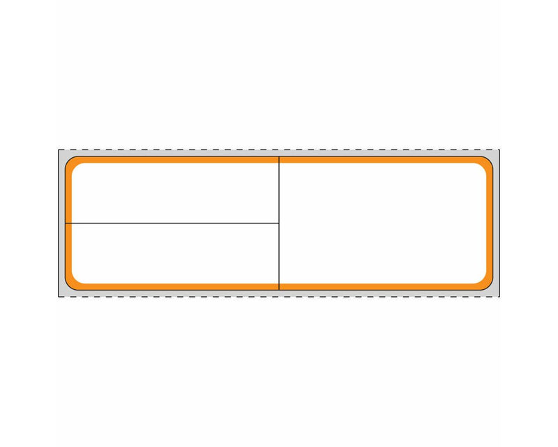 PDC Label Meditech Direct Thermal Paper Permanent 1" Core 4"x1 1/4" White with Orange 1000 per Roll, 8 Rolls per Case | LDWHP159