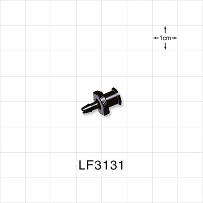 Female Luer Lock, Barbed, Black, 100/Bag - Fits 3/32 inch ID Tubing (0.094 inch, 2.38 mm) - LF3131