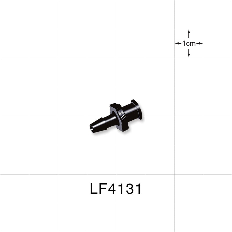 Female Luer Lock, Barbed, Black, 100/Bag - Fits 1/8 inch ID Tubing (0.125 inch, 3.18 mm) - LF4131