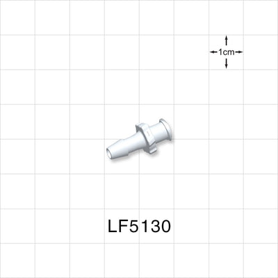 Female Luer Lock, Barbed, White, 100/Bag - Fits 5/32 inch ID Tubing (0.156 inch, 3.97 mm) - LF5130