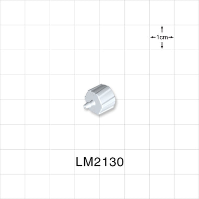 Male Luer Lock, Barbed, White, 100/Bag - Fits 1/16 inch ID Tubing (0.063 inch, 1.59 mm) - LM2130