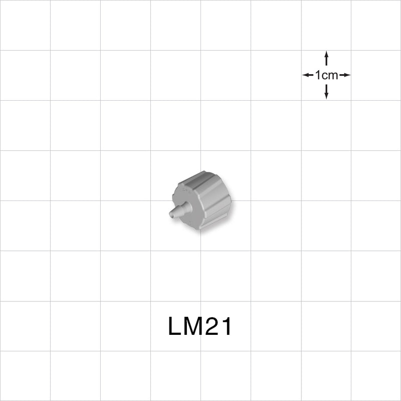 Male Luer Lock, Barbed, Natural, 100/Bag - Fits 1/16 inch ID Tubing (0.063 inch, 1.59 mm) - LM21