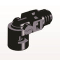 Threaded Elbow Connector, Barbed, Black, 100/Bag - Fits 1/16 inch ID Tubing (0.063 inch, 1.59 mm) x Tapered 10-32 UNF - ME231