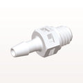 Threaded Connector, Barbed, White, 100/Bag - Fits 3/32 inch ID Tubing (0.094 inch, 2.38 mm) x Tapered 10-32 UNF - MS330