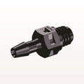 Threaded Connector, Barbed, Black, 100/Bag - Fits 3/32 inch ID Tubing (0.094 inch, 2.38 mm) x Tapered 10-32 UNF - MS331