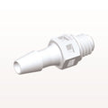 Threaded Connector, Barbed, White, 100/Bag - Fits 1/8 inch ID Tubing (0.125 inch, 3.18 mm) x Tapered 10-32 UNF - MS430