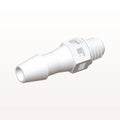 Threaded Connector, Barbed, White, 100/Bag - Fits 5/32 inch ID Tubing (0.156 inch, 3.97 mm) x Tapered 10-32 UNF - MS530