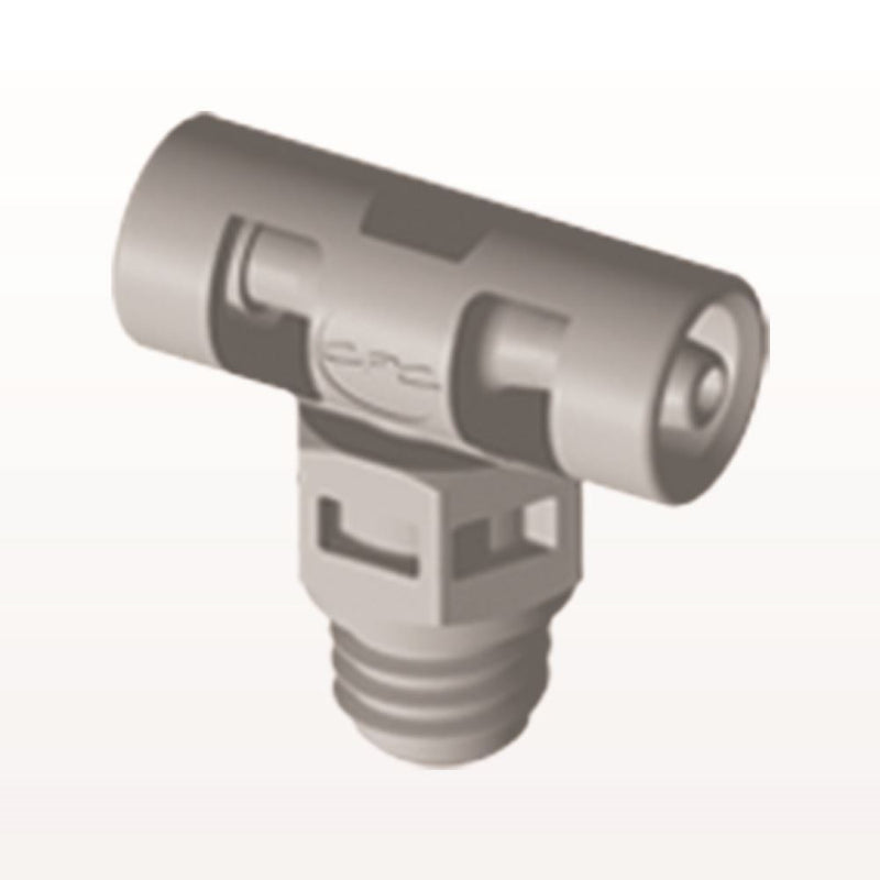 Threaded T Connector, Barbed, Natural, 100/Bag - Fits 1/16 inch ID Tubing (0.063 inch, 1.59 mm) x Tapered 10-32 UNF - MT2