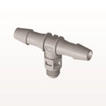Threaded T Connector, Barbed, Natural, 100/Bag - Fits 5/32 inch ID Tubing (0.156 inch, 3.97 mm) x Tapered 10-32 UNF - MT5