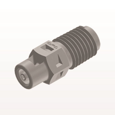 Threaded Connector, Barbed, Natural, 100/Bag - Fits 1/16 inch ID Tubing (0.063 inch, 1.59 mm) x 1/16" NPT - N2S2