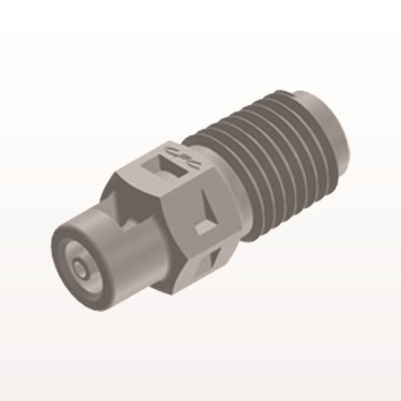 Threaded Connector, Barbed, Natural, 100/Bag - Fits 1/16 inch ID Tubing (0.063 inch, 1.59 mm) x 1/16" NPT - N2S2