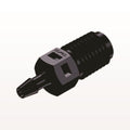 Threaded Connector, Barbed, Black, 100/Bag - Fits 3/32 inch ID Tubing (0.094 inch, 2.38 mm) x 1/16" NPT - N2S331