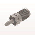 Threaded Connector, Barbed, Natural, 100/Bag - Fits 3/32 inch ID Tubing (0.094 inch, 2.38 mm) x 1/16" NPT - N2S3