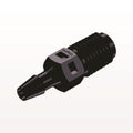 Threaded Connector, Barbed, Black, 100/Bag - Fits 1/8 inch ID Tubing (0.125 inch, 3.18 mm) x 1/16" NPT - N2S431