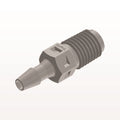 Threaded Connector, Barbed, Natural, 100/Bag - Fits 1/8 inch ID Tubing (0.125 inch, 3.18 mm) x 1/16" NPT - N2S4
