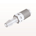 Threaded Connector, Barbed, White, 100/Bag - Fits 5/32 inch ID Tubing (0.156 inch, 3.97 mm) x 1/16" NPT - N2S530