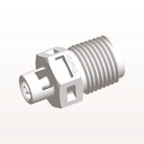Threaded Connector, Barbed, White, 100/Bag - Fits 1/16 inch ID Tubing (0.063 inch, 1.59 mm) x 1/8" NPT - N4S230