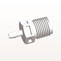 Threaded Connector, Barbed, White, 100/Bag - Fits 3/32 inch ID Tubing (0.094 inch, 2.38 mm) x 1/8" NPT - N4S330