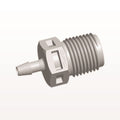 Threaded Connector, Barbed, Natural, 100/Bag - Fits 3/32 inch ID Tubing (0.094 inch, 2.38 mm) x 1/8" NPT - N4S3