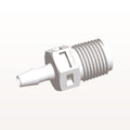 Threaded Connector, Barbed, White, 100/Bag - Fits 1/8 inch ID Tubing (0.125 inch, 3.18 mm) x 1/8" NPT - N4S430