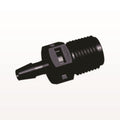 Threaded Connector, Barbed, Black, 100/Bag - Fits 1/8 inch ID Tubing (0.125 inch, 3.18 mm) x 1/8" NPT - N4S431