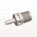 Threaded Connector, Barbed, Natural, 100/Bag - Fits 1/8 inch ID Tubing (0.125 inch, 3.18 mm) x 1/8" NPT - N4S4