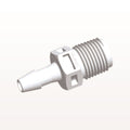 Threaded Connector, Barbed, White, 100/Bag - Fits 5/32 inch ID Tubing (0.156 inch, 3.97 mm) x 1/8" NPT - N4S530
