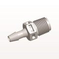 Threaded Connector, Barbed, Natural, 100/Bag - Fits 5/32 inch ID Tubing (0.156 inch, 3.97 mm) x 1/8" NPT - N4S5