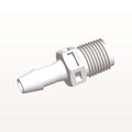 Threaded Connector, Barbed, White, 100/Bag - Fits 3/16 inch ID Tubing (0.188 inch, 4.76 mm) x 1/8" NPT - N4S630