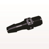 Threaded Connector, Barbed, Black, 100/Bag - Fits 1/4 inch ID Tubing (0.25 inch, 6.35 mm) x 1/8" NPT - N4S831