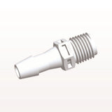 Threaded Connector, Barbed, White, 100/Bag - Fits 5/16 inch ID Tubing (0.313 inch, 7.94 mm) x 1/4" NPT - N8S1030