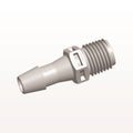 Threaded Connector, Barbed, Natural, 100/Bag - Fits 5/16 inch ID Tubing (0.313 inch, 7.94 mm) x 1/4" NPT - N8S10