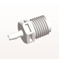 Threaded Connector, Barbed, White, 100/Bag - Fits 1/8 inch ID Tubing (0.125 inch, 3.18 mm) x 1/4" NPT - N8S430