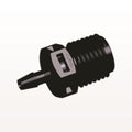 Threaded Connector, Barbed, Black, 100/Bag - Fits 1/8 inch ID Tubing (0.125 inch, 3.18 mm) x 1/4" NPT - N8S431