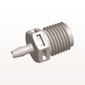 Threaded Connector, Barbed, Natural, 100/Bag - Fits 1/8 inch ID Tubing (0.125 inch, 3.18 mm) x 1/4" NPT - N8S4