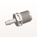 Threaded Connector, Barbed, Natural, 100/Bag - Fits 5/32 inch ID Tubing (0.156 inch, 3.97 mm) x 1/4" NPT - N8S5
