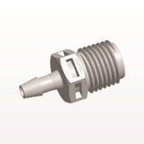 Threaded Connector, Barbed, Natural, 100/Bag - Fits 5/32 inch ID Tubing (0.156 inch, 3.97 mm) x 1/4" NPT - N8S5