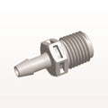 Threaded Connector, Barbed, Natural, 100/Bag - Fits 3/16 inch ID Tubing (0.188 inch, 4.76 mm) x 1/4" NPT - N8S6