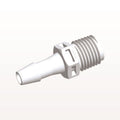 Threaded Connector, Barbed, White, 100/Bag - Fits 1/4 inch ID Tubing (0.25 inch, 6.35 mm) x 1/4" NPT - N8S830