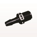 Threaded Connector, Barbed, Black, 100/Bag - Fits 1/4 inch ID Tubing (0.25 inch, 6.35 mm) x 1/4" NPT - N8S831